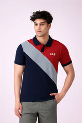 GEP Signature Polo – Modern Colorblock in Red-Blue